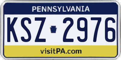 PA license plate KSZ2976