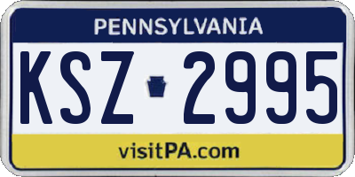 PA license plate KSZ2995