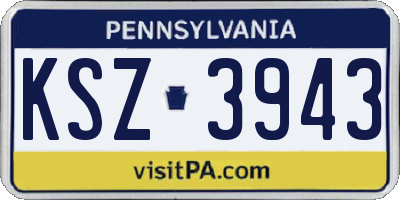 PA license plate KSZ3943
