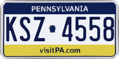 PA license plate KSZ4558