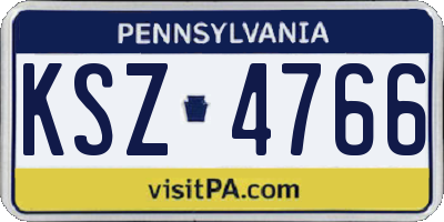 PA license plate KSZ4766