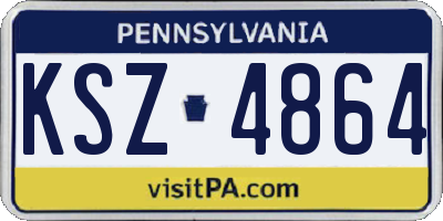 PA license plate KSZ4864