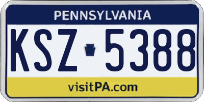 PA license plate KSZ5388