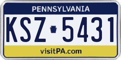 PA license plate KSZ5431