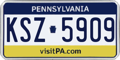PA license plate KSZ5909