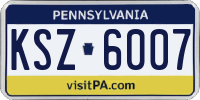 PA license plate KSZ6007