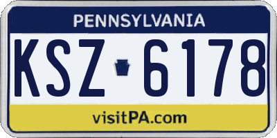 PA license plate KSZ6178
