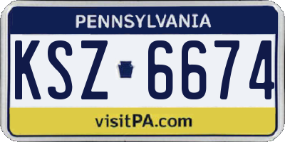 PA license plate KSZ6674