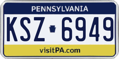 PA license plate KSZ6949