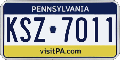 PA license plate KSZ7011