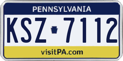 PA license plate KSZ7112