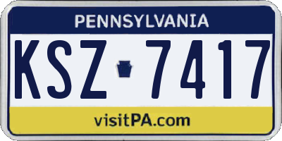 PA license plate KSZ7417