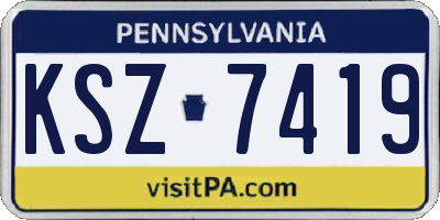 PA license plate KSZ7419