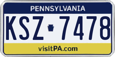 PA license plate KSZ7478