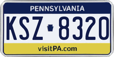 PA license plate KSZ8320