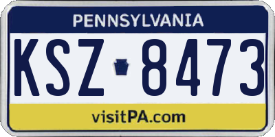 PA license plate KSZ8473