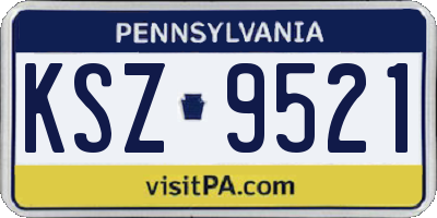 PA license plate KSZ9521