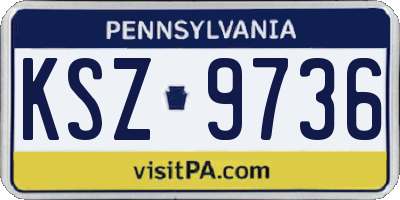 PA license plate KSZ9736