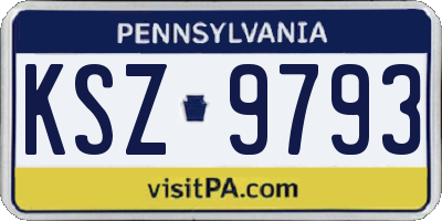 PA license plate KSZ9793