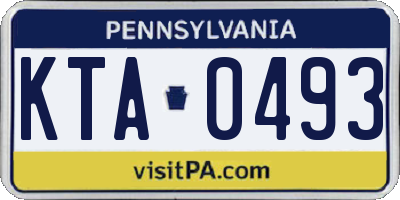 PA license plate KTA0493