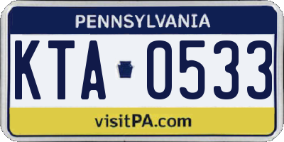 PA license plate KTA0533