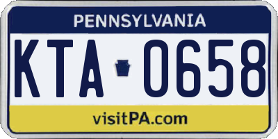 PA license plate KTA0658