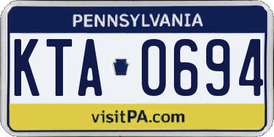 PA license plate KTA0694