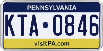 PA license plate KTA0846