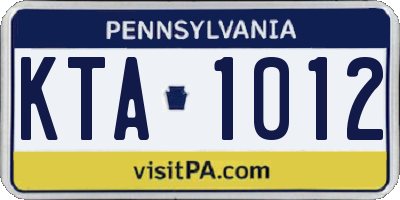 PA license plate KTA1012