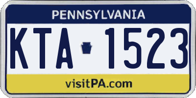 PA license plate KTA1523