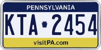 PA license plate KTA2454