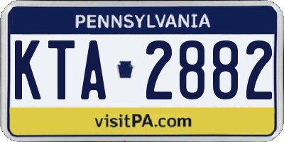 PA license plate KTA2882