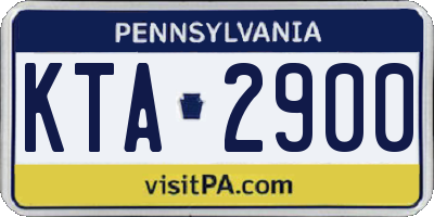 PA license plate KTA2900