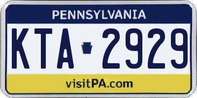 PA license plate KTA2929