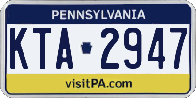 PA license plate KTA2947