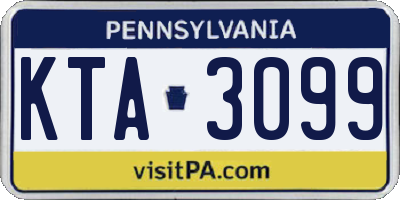 PA license plate KTA3099