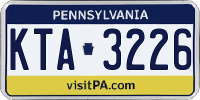 PA license plate KTA3226