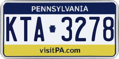 PA license plate KTA3278