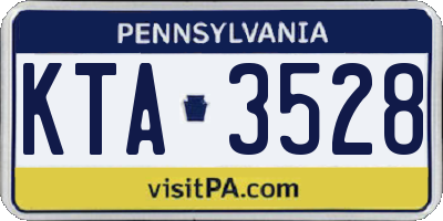 PA license plate KTA3528