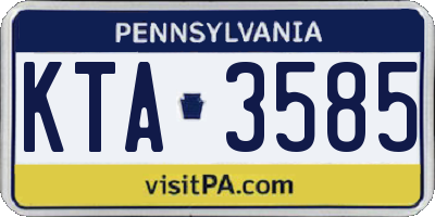 PA license plate KTA3585