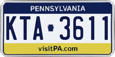PA license plate KTA3611