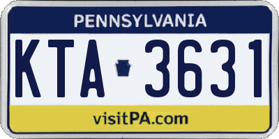 PA license plate KTA3631