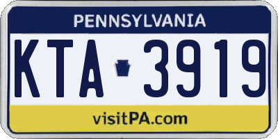 PA license plate KTA3919