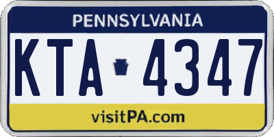 PA license plate KTA4347