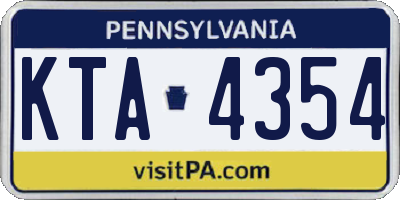 PA license plate KTA4354