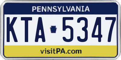 PA license plate KTA5347