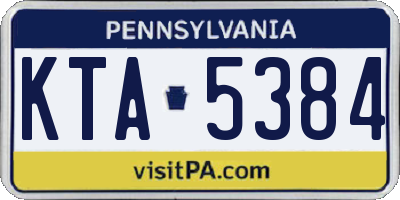 PA license plate KTA5384