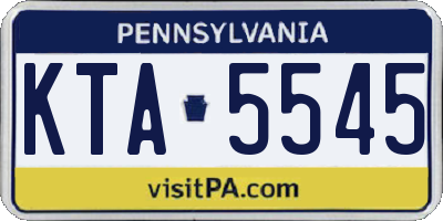 PA license plate KTA5545