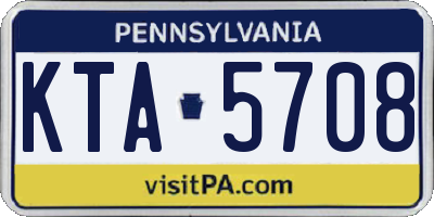 PA license plate KTA5708