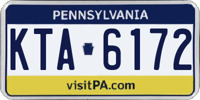 PA license plate KTA6172